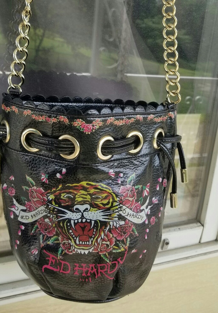 Ed Hardy Purse Tiger Chain Detail New Without Tags